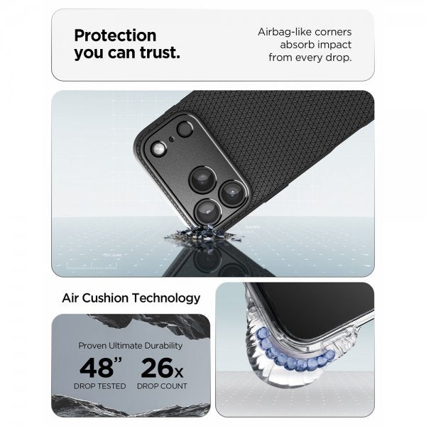 Spigen iPhone 17 Pro Skal Liquid Air Matte Black