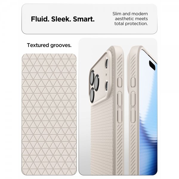 Spigen iPhone 17 Pro Skal Liquid Air Natural Titanium