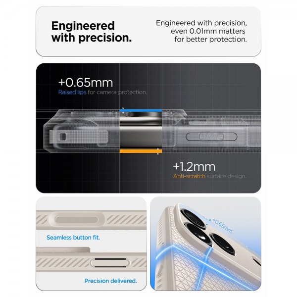 Spigen iPhone 17 Pro Skal Liquid Air Natural Titanium