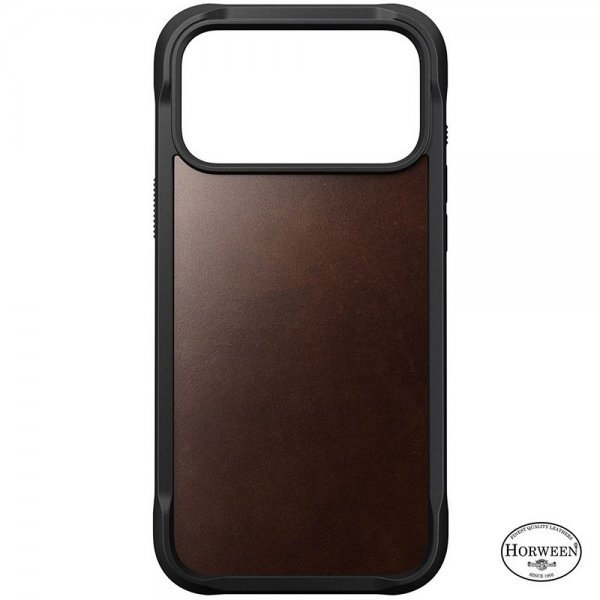 Nomad iPhone 17 Pro Skal Modern Leather Case Horween Rustic Brown