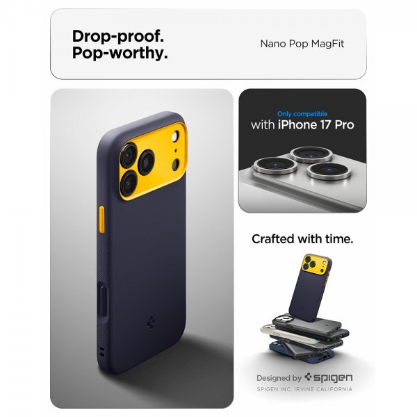 Spigen iPhone 17 Pro Skal Nano Pop MagFit Blueberry Navy