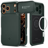 Spigen iPhone 17 Pro Skal Optik Armor MagFit Abyss Green