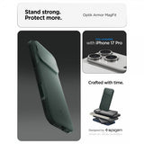 Spigen iPhone 17 Pro Skal Optik Armor MagFit Abyss Green