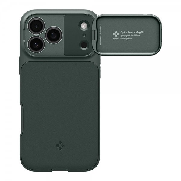 Spigen iPhone 17 Pro Skal Optik Armor MagFit Abyss Green