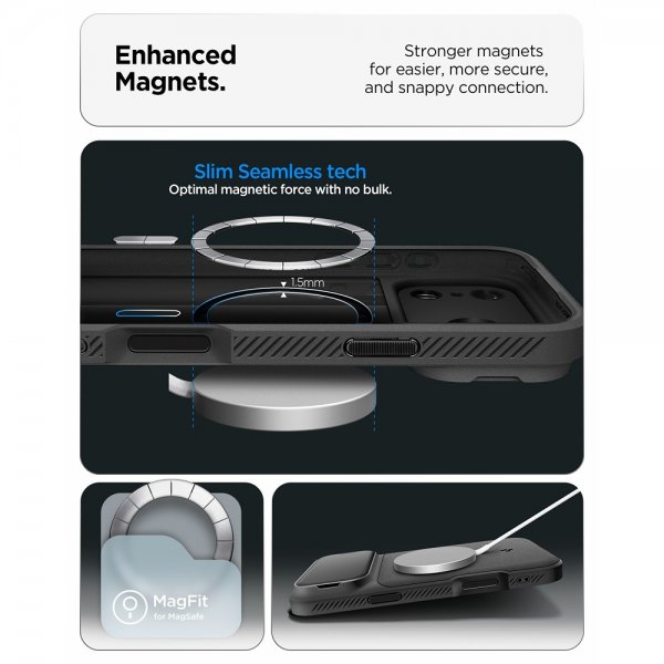 Spigen iPhone 17 Pro Skal Optik Armor MagFit Svart