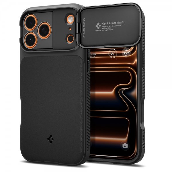 Spigen iPhone 17 Pro Skal Optik Armor MagFit Svart