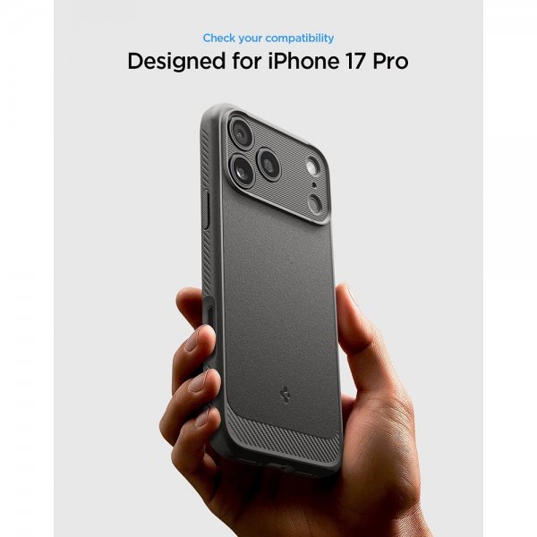 Spigen iPhone 17 Pro Skal Rugged Armor MagFit Grå
