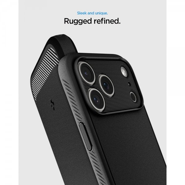 Spigen iPhone 17 Pro Skal Rugged Armor MagFit Matte Black