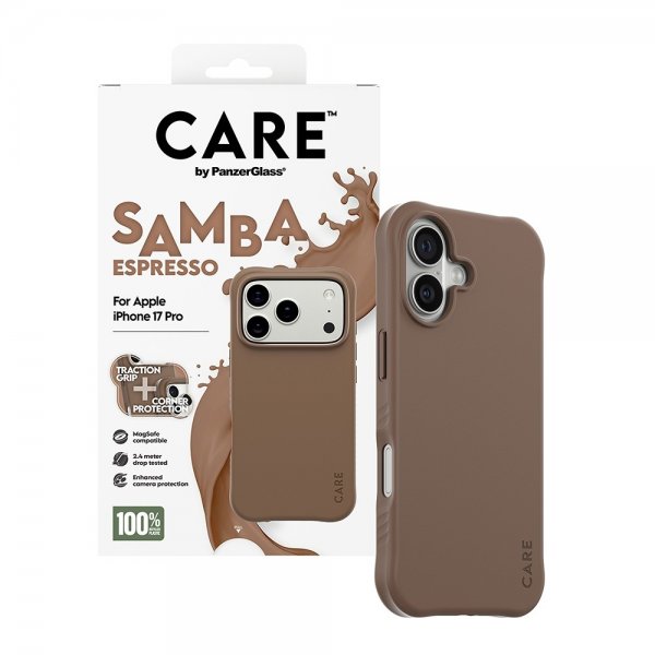 CARE by PanzerGlass iPhone 17 Pro Skal Samba MagSafe Espresso
