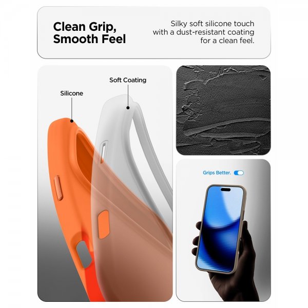 Spigen iPhone 17 Pro Skal Silicone Fit MagFit Cosmic Orange