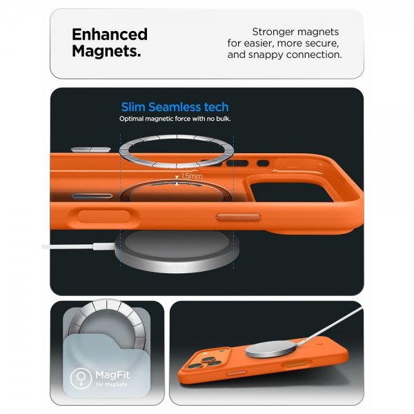 Spigen iPhone 17 Pro Skal Silicone Fit MagFit Cosmic Orange