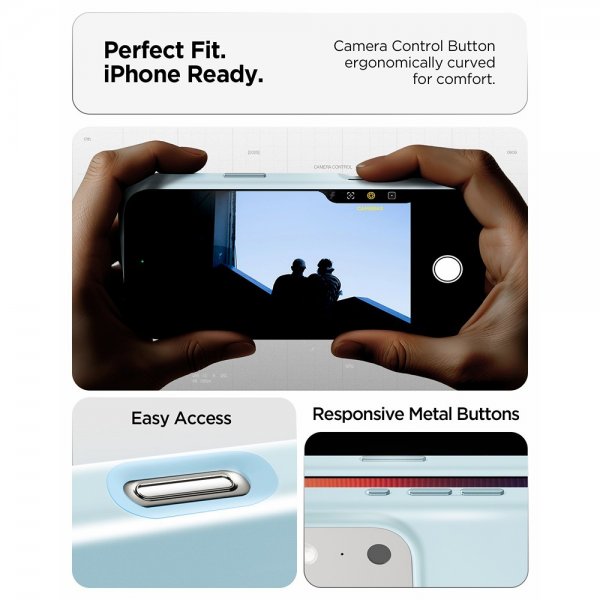 Spigen iPhone 17 Pro Skal Silicone Fit MagFit Mute Blue