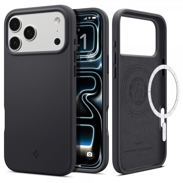 Spigen iPhone 17 Pro Skal Silicone Fit MagFit Svart