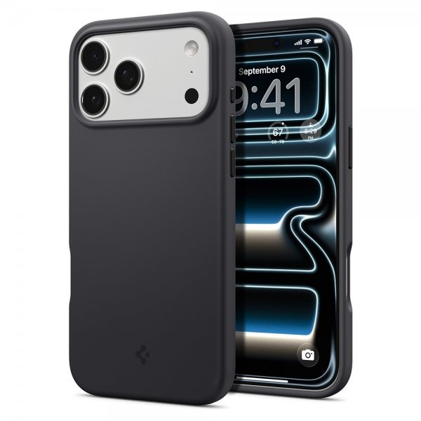 Spigen iPhone 17 Pro Skal Silicone Fit MagFit Svart