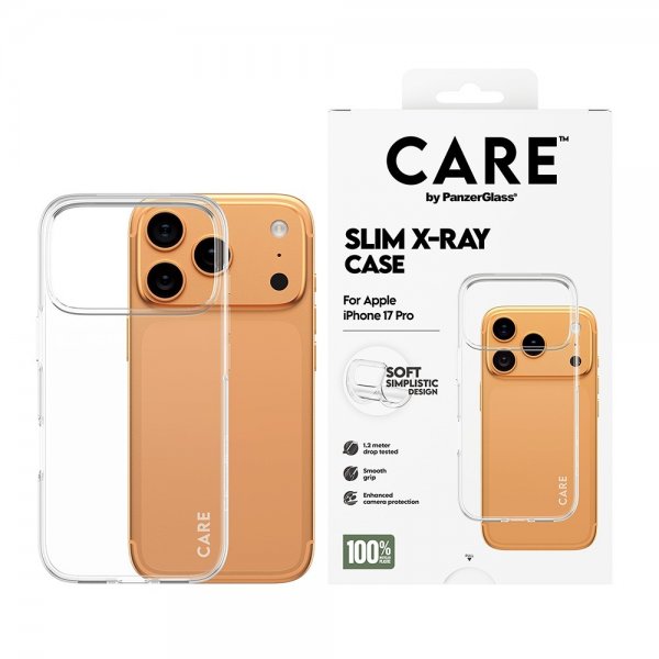CARE by PanzerGlass iPhone 17 Pro Skal Slim X-Ray Transparent