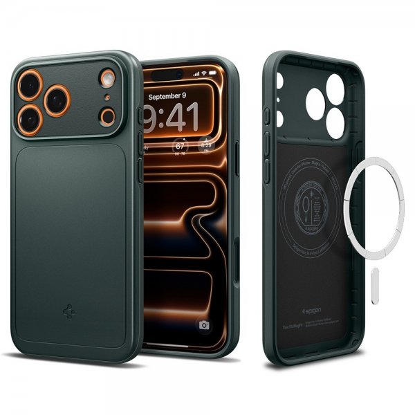Spigen iPhone 17 Pro Skal Thin Fit MagFit Abyss Green