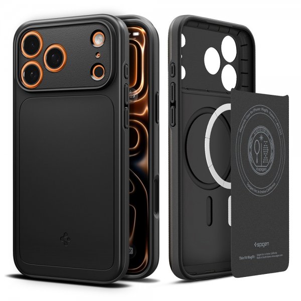 Spigen iPhone 17 Pro Skal Thin Fit MagFit Svart