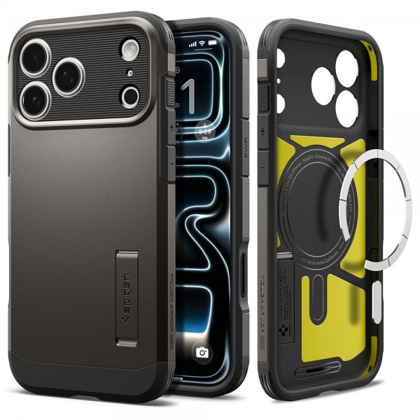 Spigen iPhone 17 Pro Skal Tough Armor T MagFit Gunmetal