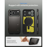 Spigen iPhone 17 Pro Skal Tough Armor T MagFit Gunmetal