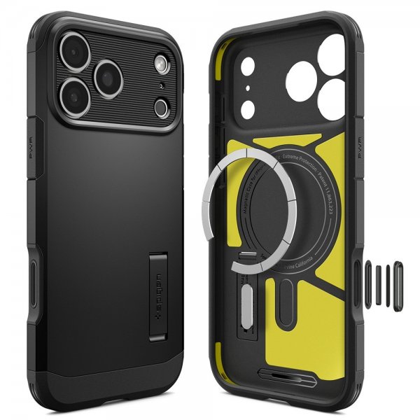 Spigen iPhone 17 Pro Skal Tough Armor T MagFit Svart