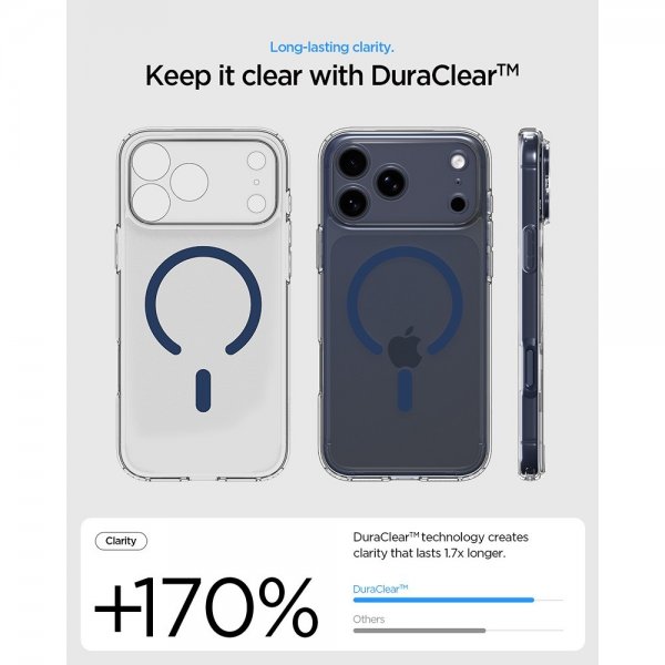 Spigen iPhone 17 Pro Skal Ultra Hybrid MagFit Clear Deep Blue