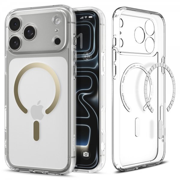 Spigen iPhone 17 Pro Skal Ultra Hybrid MagFit Clear Gold