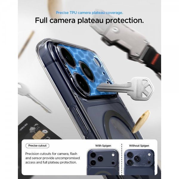 Spigen iPhone 17 Pro Skal Ultra Hybrid MagFit Clear Graphite
