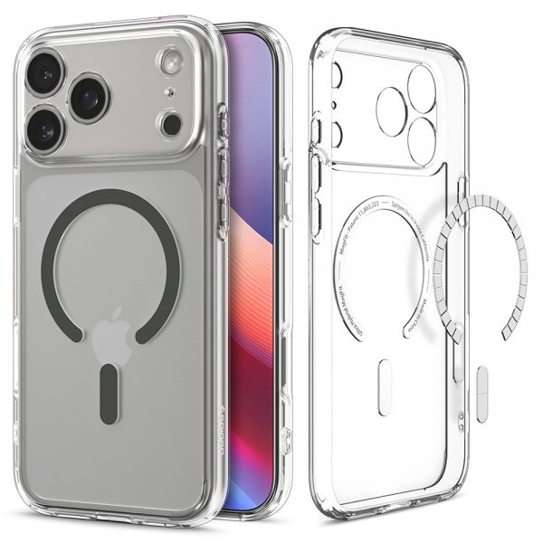 Spigen iPhone 17 Pro Skal Ultra Hybrid MagFit Clear Graphite