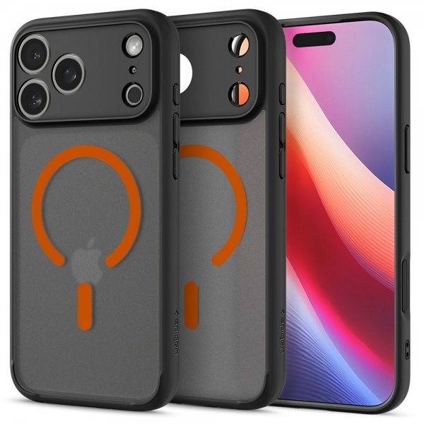 Spigen iPhone 17 Pro Skal Ultra Hybrid MagFit Frost Black Orange