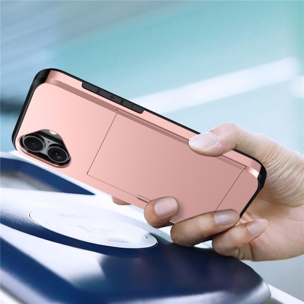 iPhone 17 Skal Card Slide Roseguld