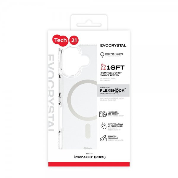Tech21 iPhone 17 Skal EvoCrystal MagSafe Metallic Silver
