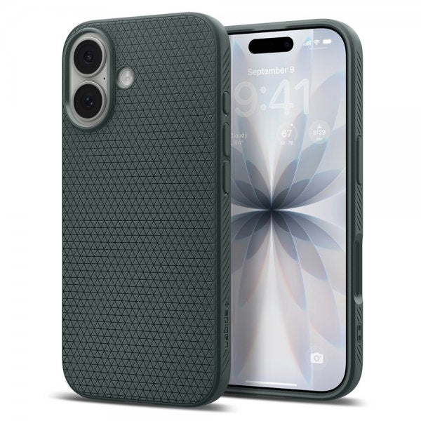 Spigen iPhone 17 Skal Liquid Air Abyss Green