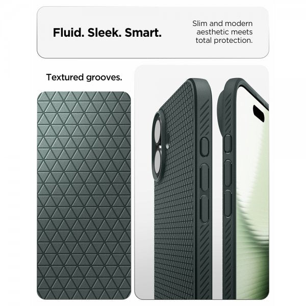 Spigen iPhone 17 Skal Liquid Air Abyss Green