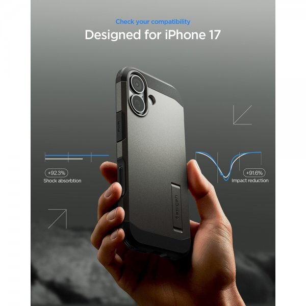 Spigen iPhone 17 Skal Tough Armor T MagFit Gunmetal