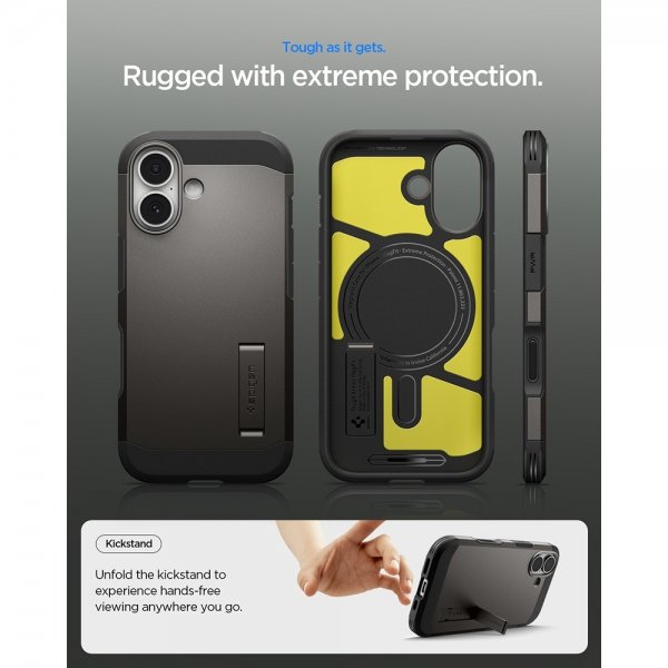 Spigen iPhone 17 Skal Tough Armor T MagFit Gunmetal