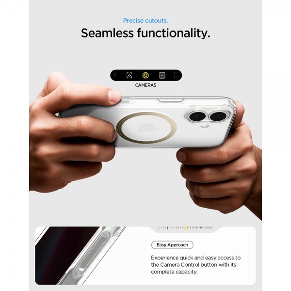 Spigen iPhone 17 Skal Ultra Hybrid MagFit Clear Gold