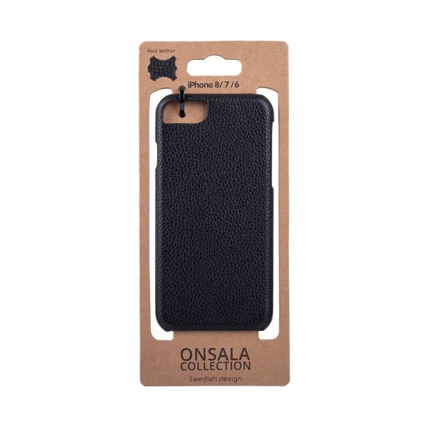 Onsala iPhone 6/6S/7/8/SE Skal Äkta Läder Svart