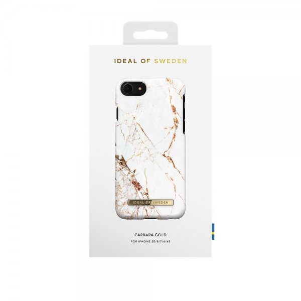 Ideal of Sweden iPhone 6/6S/7/8/SE Skal Fashion Case Carrara Gold