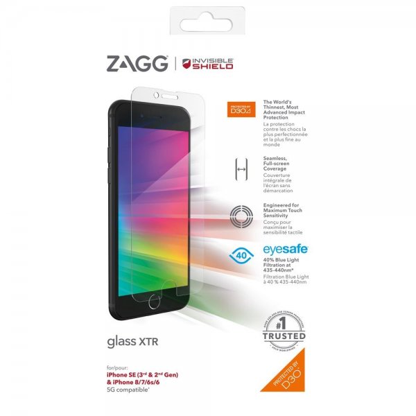 ZAGG InvisibleShield iPhone 6/6S/7/8/SE Skärmskydd Glass XTR