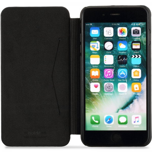 holdit iPhone 6/6S Plus/iPhone 7 Plus/iPhone 8 Plus Fodral SlimFlip Wallet Svart
