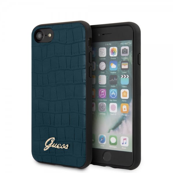 Guess iPhone 7/8/SE Skal Croco Blå