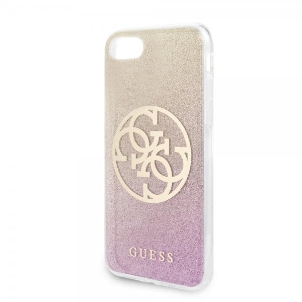 Guess iPhone 7/8/SE Skal Glitter Circle Roseguld