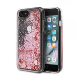 Guess iPhone 7/8/SE Skal Glitter Floating Hearts Rosa