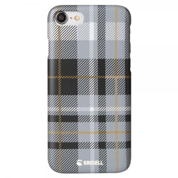 Krusell iPhone 7/8/SE Skal Limited Cover Plaid Dark Grey