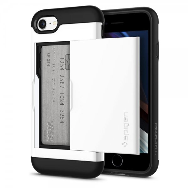 Spigen iPhone 7/8/SE Skal Slim Armor CS Jet White