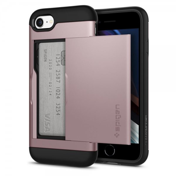 Spigen iPhone 7/8/SE Skal Slim Armor CS Roseguld
