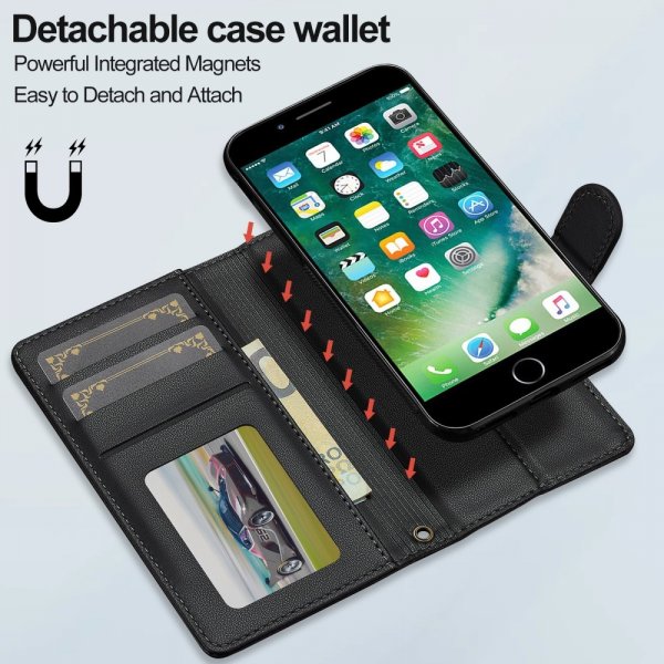 Lc.Imeeke iPhone 7/8/SE Fodral med Löstagbart Skal L2 Series MagSafe Svart
