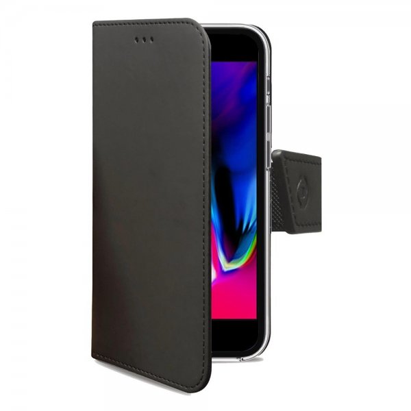 Celly iPhone 6/6S/7/8/SE Fodral Wally Wallet Case Svart