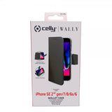 Celly iPhone 6/6S/7/8/SE Fodral Wally Wallet Case Svart