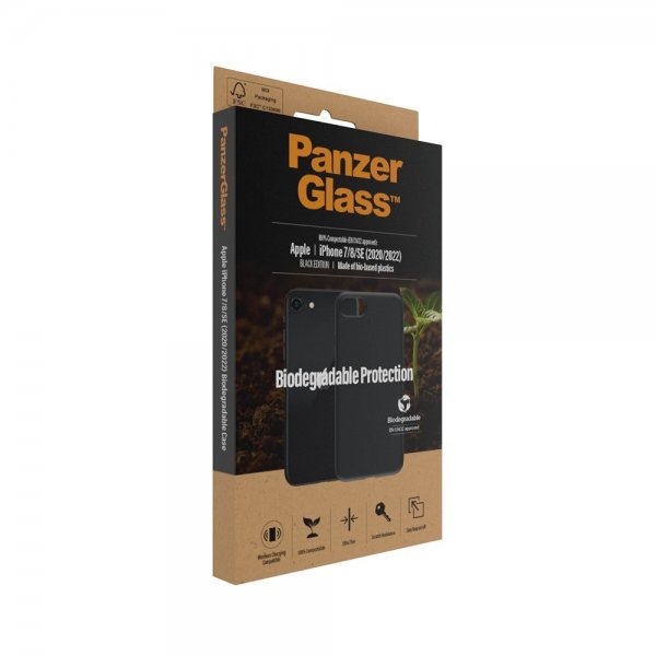 PanzerGlass iPhone 7/8/SE Skal Biodegradable Case Svart